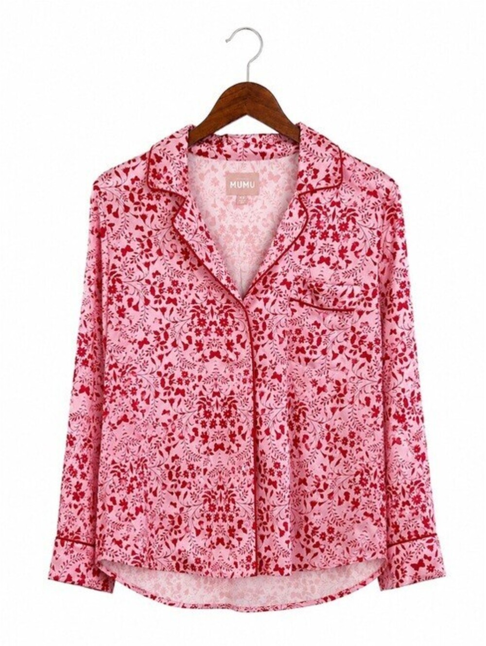Show Me Your Mumu Favorite PJ Set Lovey Dovey Satin Floral Pajama Shirt XS
